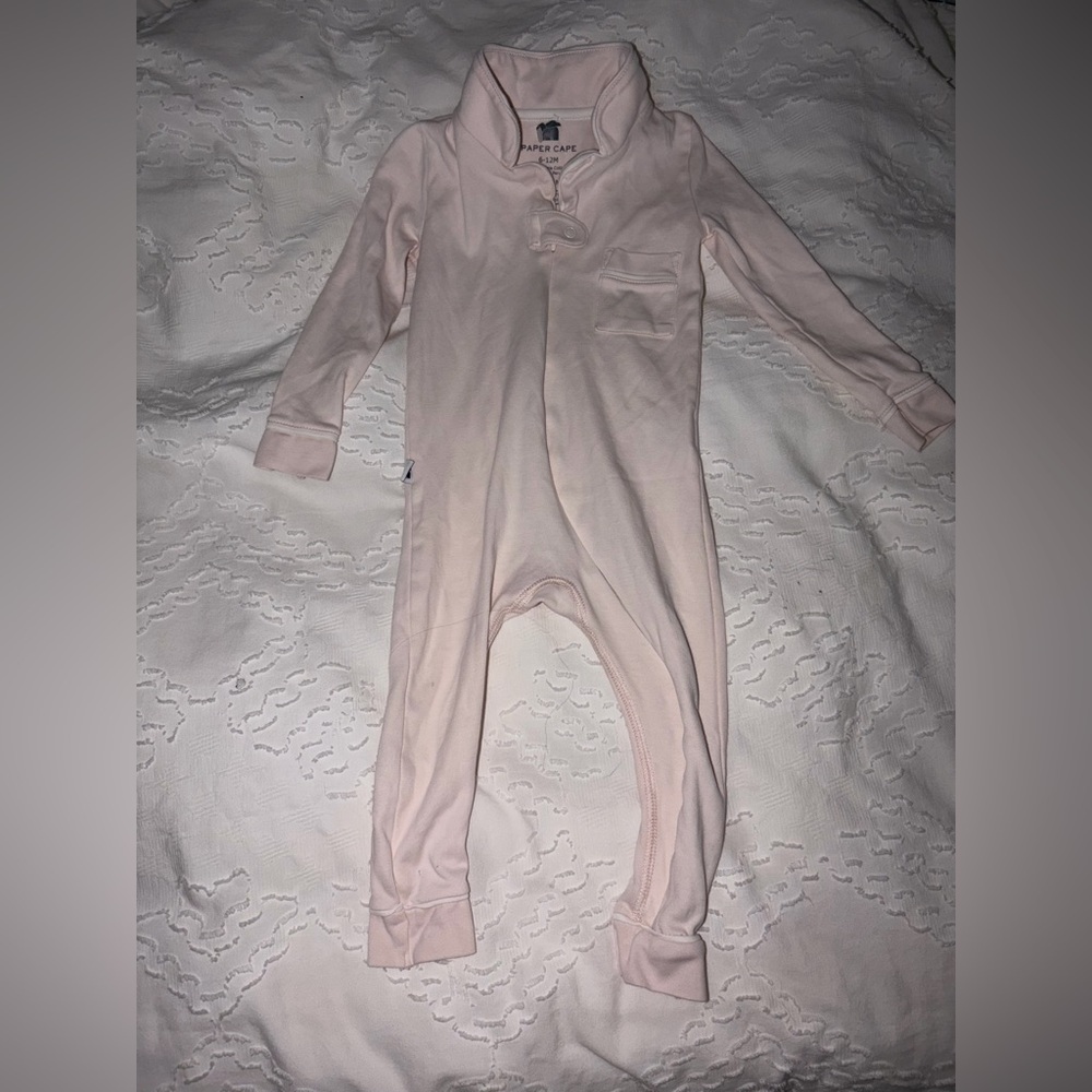 Paper Cape - Baby Pima Cotton Blush Footless Onesie, 6-12mos